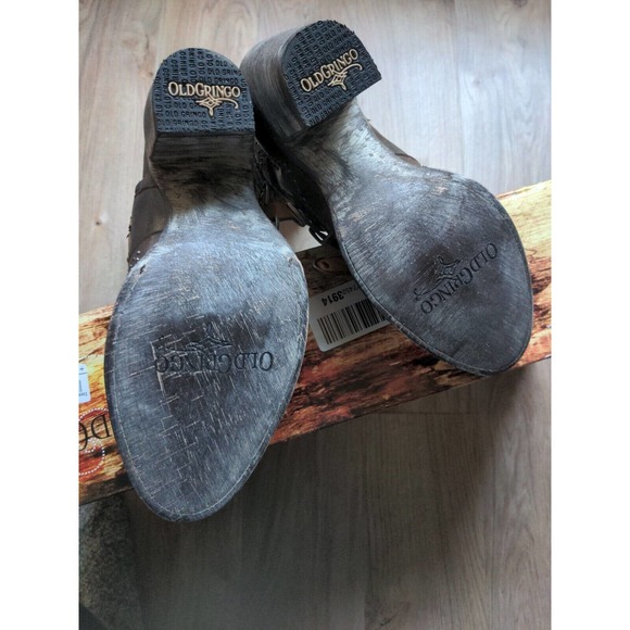 Old Gringo Roxy Studded Buckle Tall Heeled Western Boots 18" Women 6.5 Chocolate - Picture 11 of 16